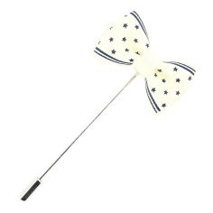 Boutonnière crème et marine, mini noeud papillon América Cravate Avenue Signature