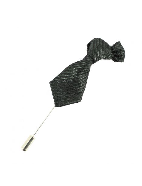 Boutonnière, mini cravate stripe noir Cravate Avenue Signature