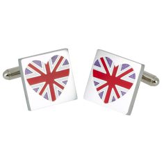 Boutons de manchette, Red union jack heart, GB Collection Sonia Spencer