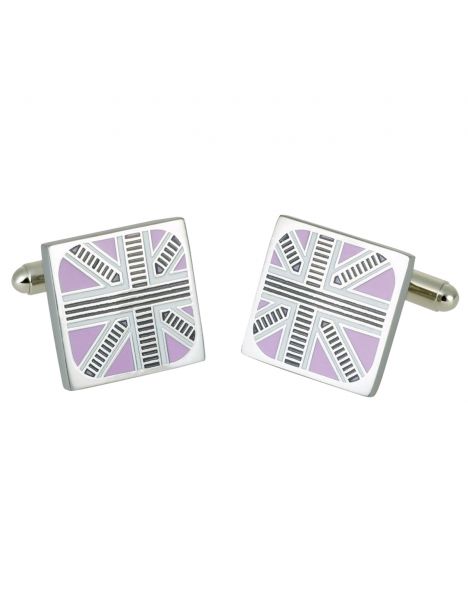 Boutons de manchette, Union jack Trimmed Pink, GB Collection Sonia Spencer