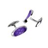 Boutons de manchette, Oval Thumb Print Purple, Polished Steel Sonia Spencer