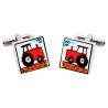 Boutons de manchette, Red Tractor, Tracteur rouge Sonia Spencer