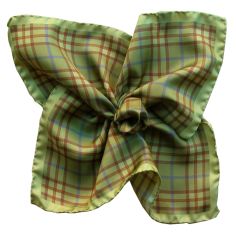 Pochette soie, Tartan Vert Segni et Disegni