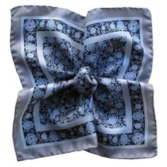 Pochette soie, Auteuil Bleu Segni et Disegni