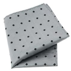 Pochette gris, motifs fleurs Clj Charles Le Jeune