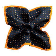 Pochette soie, Dandy marine orange Segni et Disegni