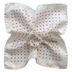 Pochette soie, Milano blanc Bourgogne Segni et Disegni