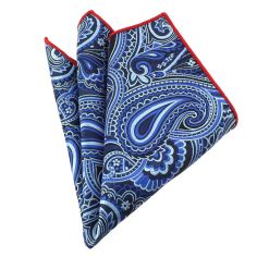 Pochette Bleu azzuro compagnie des indes Paisley Clj Charles Le Jeune