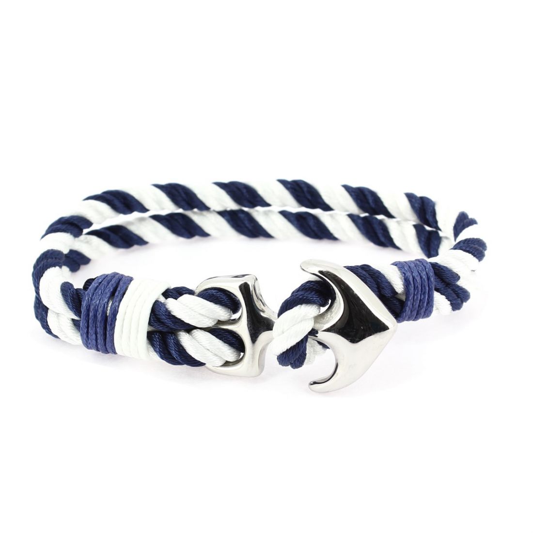 Bracelet ancre nautique, marine et blanc Clj Charles Le Jeune Bracelets Homme