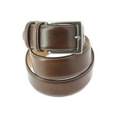 Ceinture cuir, Hand painted, couleur marron foncé Robert Charles