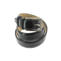 Ceinture cuir, empreinte anguille, noir Robert Charles