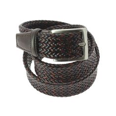 Ceinture cuir, tressée, noir, marron et wengé Robert Charles