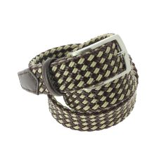 Ceinture cuir, tressée, marron et beige Robert Charles