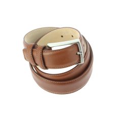 Ceinture cuir, Vitello, couleur tabac, avec surpiqure Robert Charles