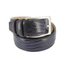 Ceinture cuir, Serpent violet, 35mm bords surpiqués Robert Charles