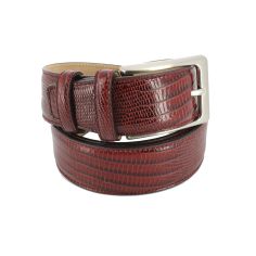 Ceinture cuir, Serpent bordeaux, 35mm bords surpiqués Robert Charles
