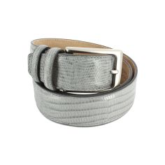 Ceinture cuir, Serpent gris, 35mm bords surpiqués Robert Charles