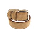 Ceinture cuir, Daim cognac, 35mm bords surpiqués Robert Charles