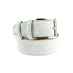 Ceinture cuir, Daim argent, 35mm bords surpiqués Robert Charles