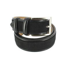 Ceinture cuir, Cuir et Daim noir, 35mm bords surpiqués Robert Charles