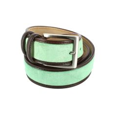 Ceinture cuir, Cuir et Daim pomme, 35mm bords surpiqués Robert Charles