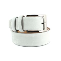 Ceinture cuir, Nubuck argent, 35mm Robert Charles