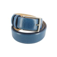 Ceinture cuir, Bleu, 35mm Robert Charles
