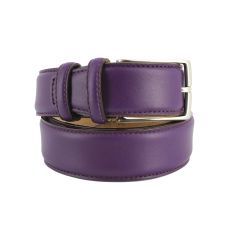 Ceinture cuir de veau, prune, 35mm, bords surpiqués Robert Charles