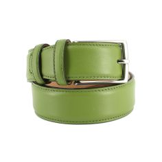 Ceinture cuir de veau, khaki, 35mm, bords surpiqués Robert Charles