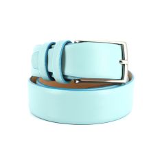 Ceinture cuir de veau, Bleu glace, 35mm Robert Charles