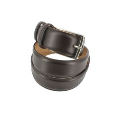 Ceinture cuir, Vitello, couleur marron, avec surpiqure Robert Charles