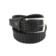 Ceinture cuir, tressée, Noir Robert Charles