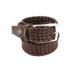 Ceinture cuir, tressée, marron Robert Charles