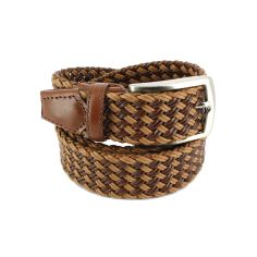 Ceinture cuir, tressée, marron et Tan Robert Charles