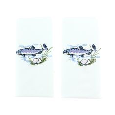 Set de 2 mouchoirs brodés. Poissons Cravate Avenue Signature