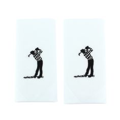 Set de 2 mouchoirs brodés. Golfeur swing Cravate Avenue Signature