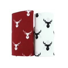 Set de 2 mouchoirs brodés. Tete de cerf Cravate Avenue Signature