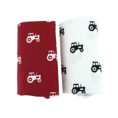 Set de 2 mouchoirs brodés. Tracteurs Cravate Avenue Signature