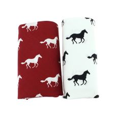 Set de 2 mouchoirs brodés. Chevaux Cravate Avenue Signature