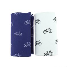 Set de 2 mouchoirs brodés. Vélos Cravate Avenue Signature