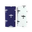 Set de 2 mouchoirs brodés. Avions Cravate Avenue Signature