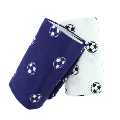 Set de 2 mouchoirs brodés. foot blanc Bleu Cravate Avenue Signature 2