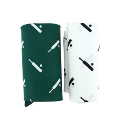 Set de 2 mouchoirs brodés. criquet vert et blanc Cravate Avenue Signature