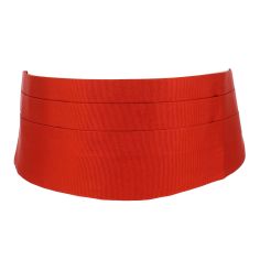 Ceinture Smoking en soie, Rouge Geraneo Tony & Paul