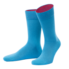 Chaussettes Curacao Bleu et rouge chili. Von Jungfield Von Jungfeld