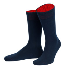 Chaussettes Feuerland Marine et rouge feu. Von Jungfield Von Jungfeld