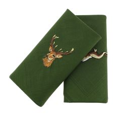 Set de 2 mouchoirs brodés. Cerf et Lievre Cravate Avenue Signature 2