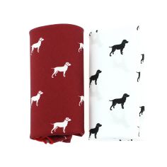 Set de 2 mouchoirs brodés. chien de chasse Cravate Avenue Signature
