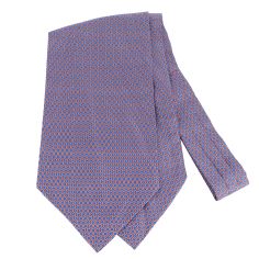 Foulard Ascot, Le britannique, hexagones Bleus et rouges Clj Charles Le Jeune 2