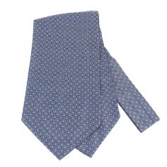 Foulard Ascot, Le britannique, fleurs carrées, rouges et Bleues Clj Charles Le Jeune 2